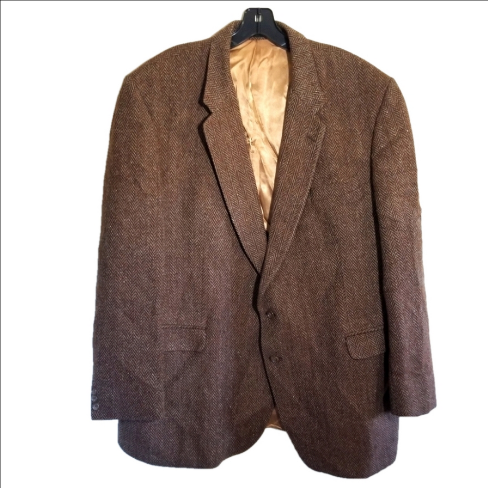 Vintage Kevin & Howlin Donegal Tweed Wool Herringbone Woven Sportcoat Size Large